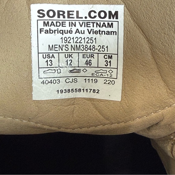 Sorel Madison II Chukka Boot Men’s Size 13 Sandy Tan Suede Casual Waterproof